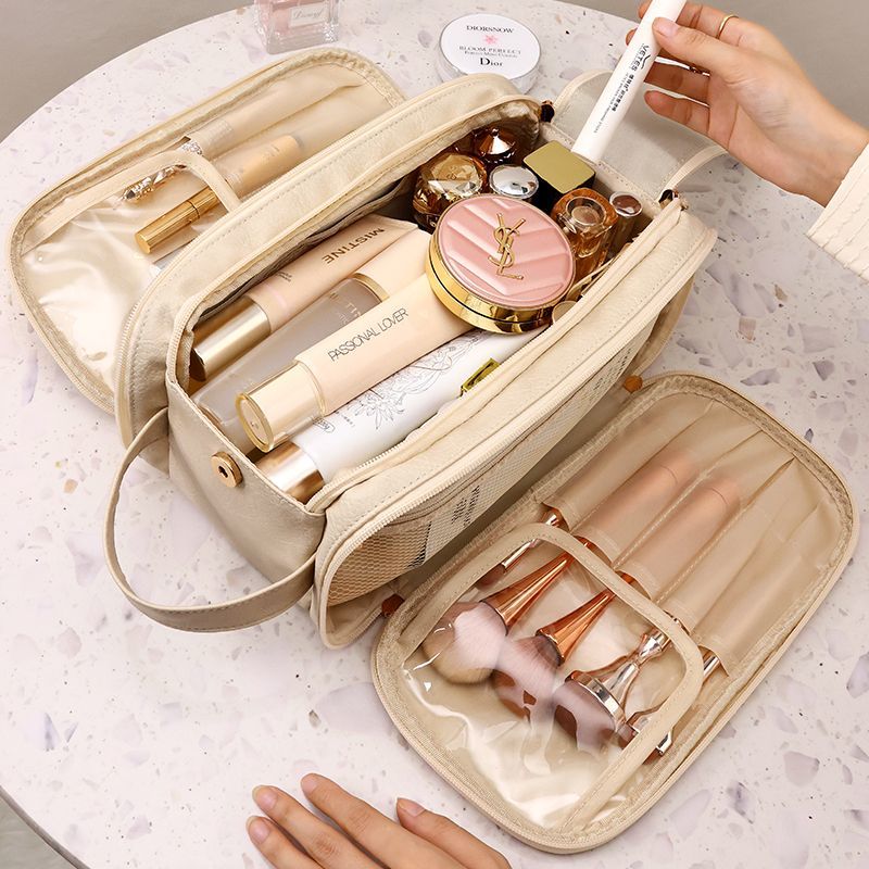 Mens Grooming Kit Bag - Multifunctional Makeup Bag For Women PU