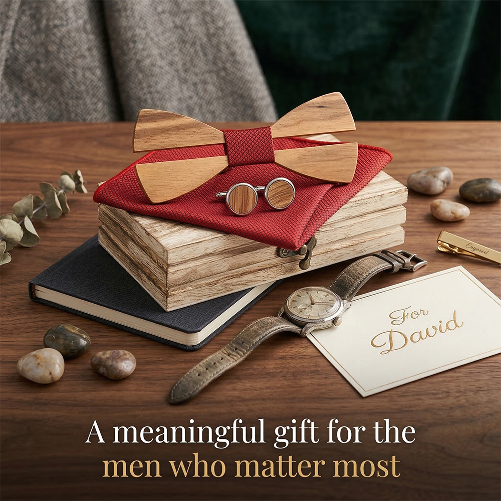 Mens Wooden Bowtie Set Minimal - Men'S Grooming Boxes ulasan dan harga