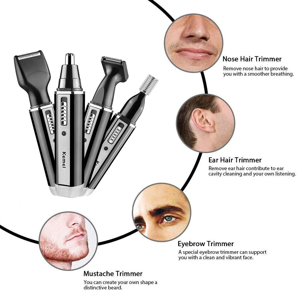 Kemei rechargeable electric al - Men'S Grooming Nose And Ear ulasan dan harga