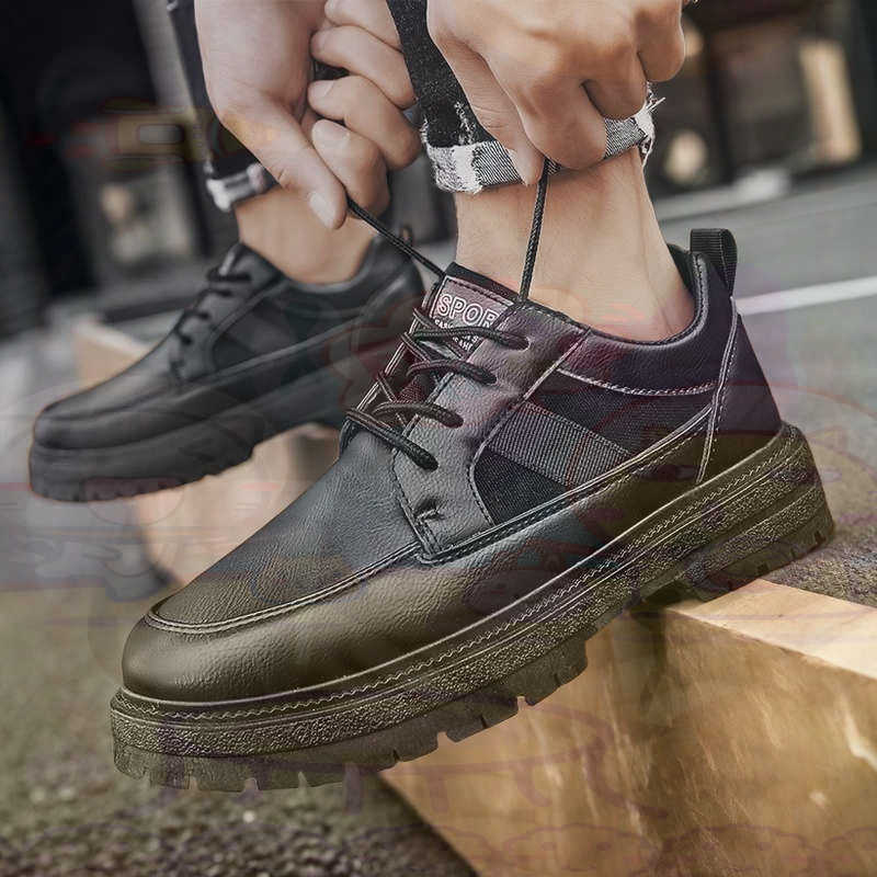 Dark Natural Leather Fashion T - Men'S Grooming Salon Sky ulasan dan harga