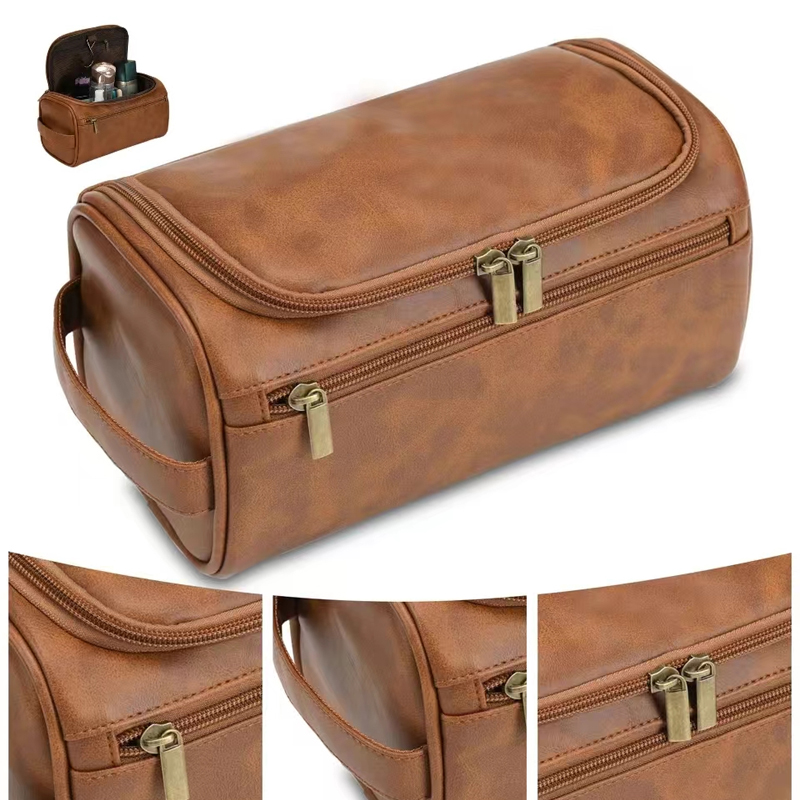 Large Leather Toiletry Bag Han - Mens Grooming Kit Bag ulasan dan harga