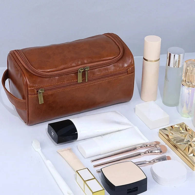 Large Leather Toiletry Bag Han - Mens Grooming Kit Bag ulasan dan harga