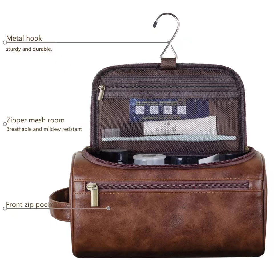 Large Leather Toiletry Bag Han - Mens Grooming Kit Bag ulasan dan harga