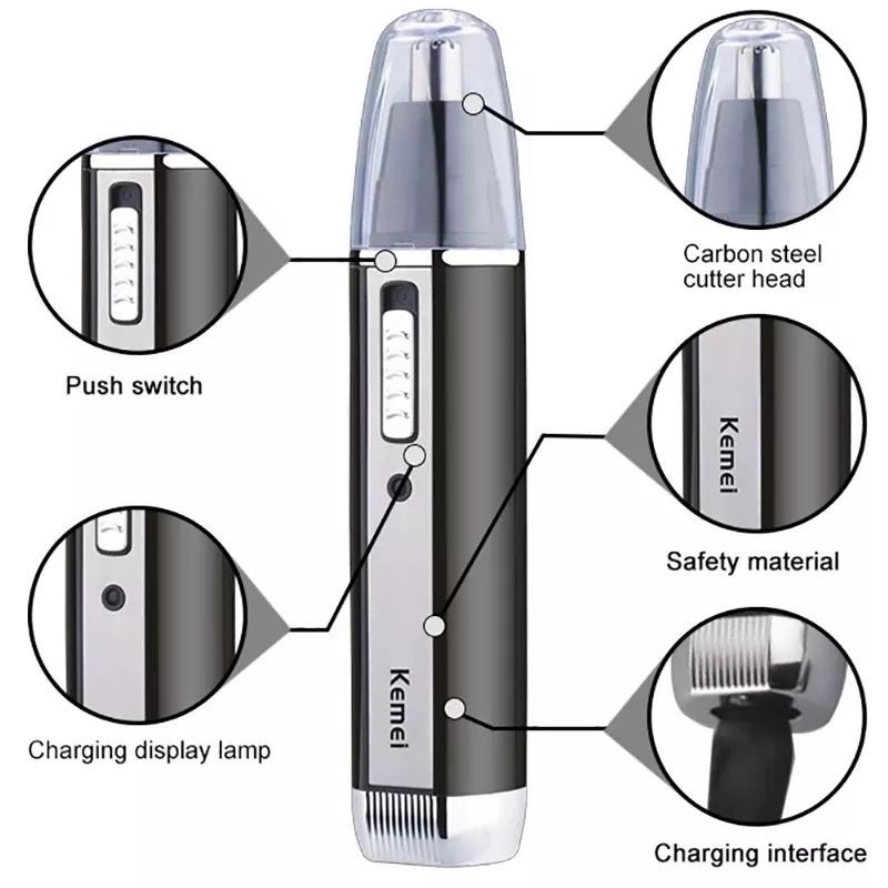 Kemei Rechargeable Electric Al - Men'S Grooming Nose And Ear ulasan dan harga