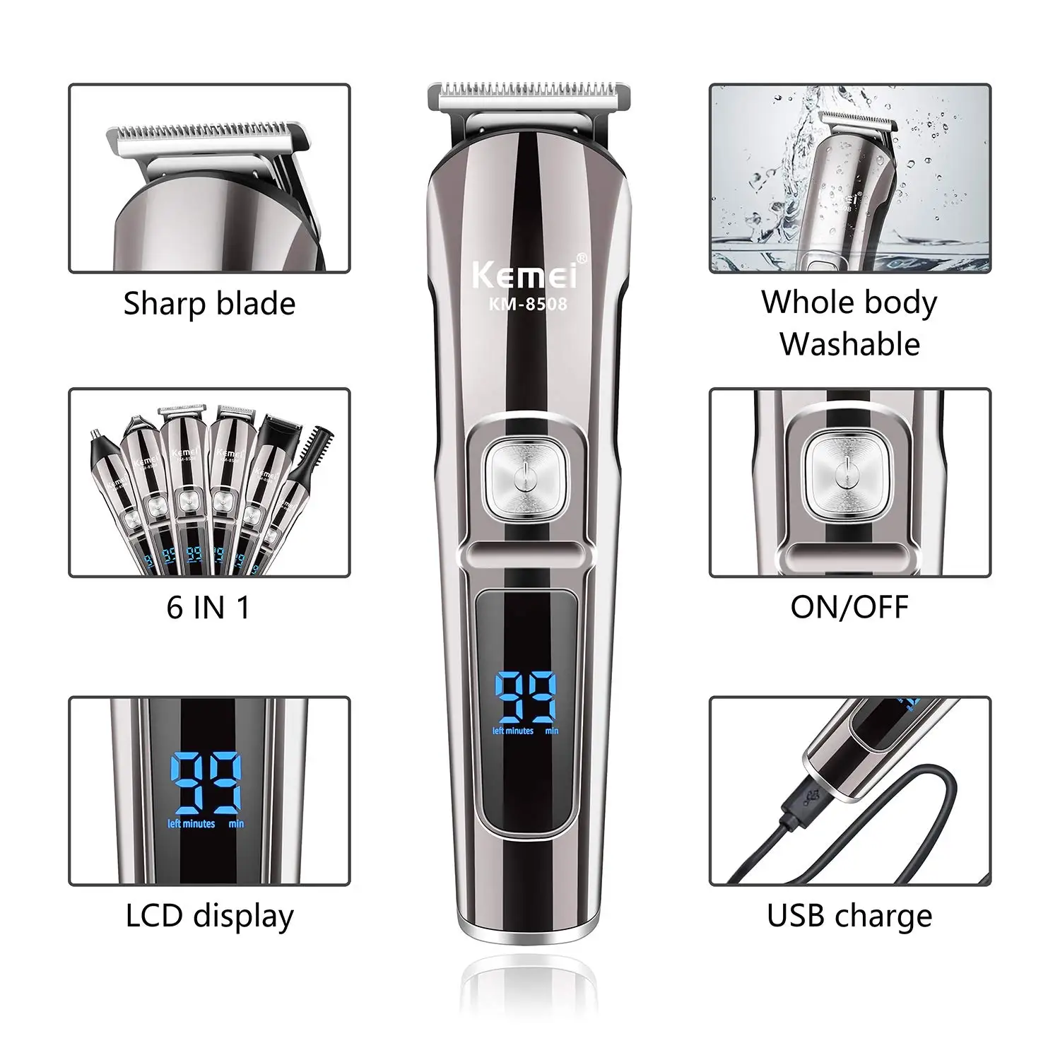 Kemei Professional Multifuncti - Men'S Grooming Boxes ulasan dan harga