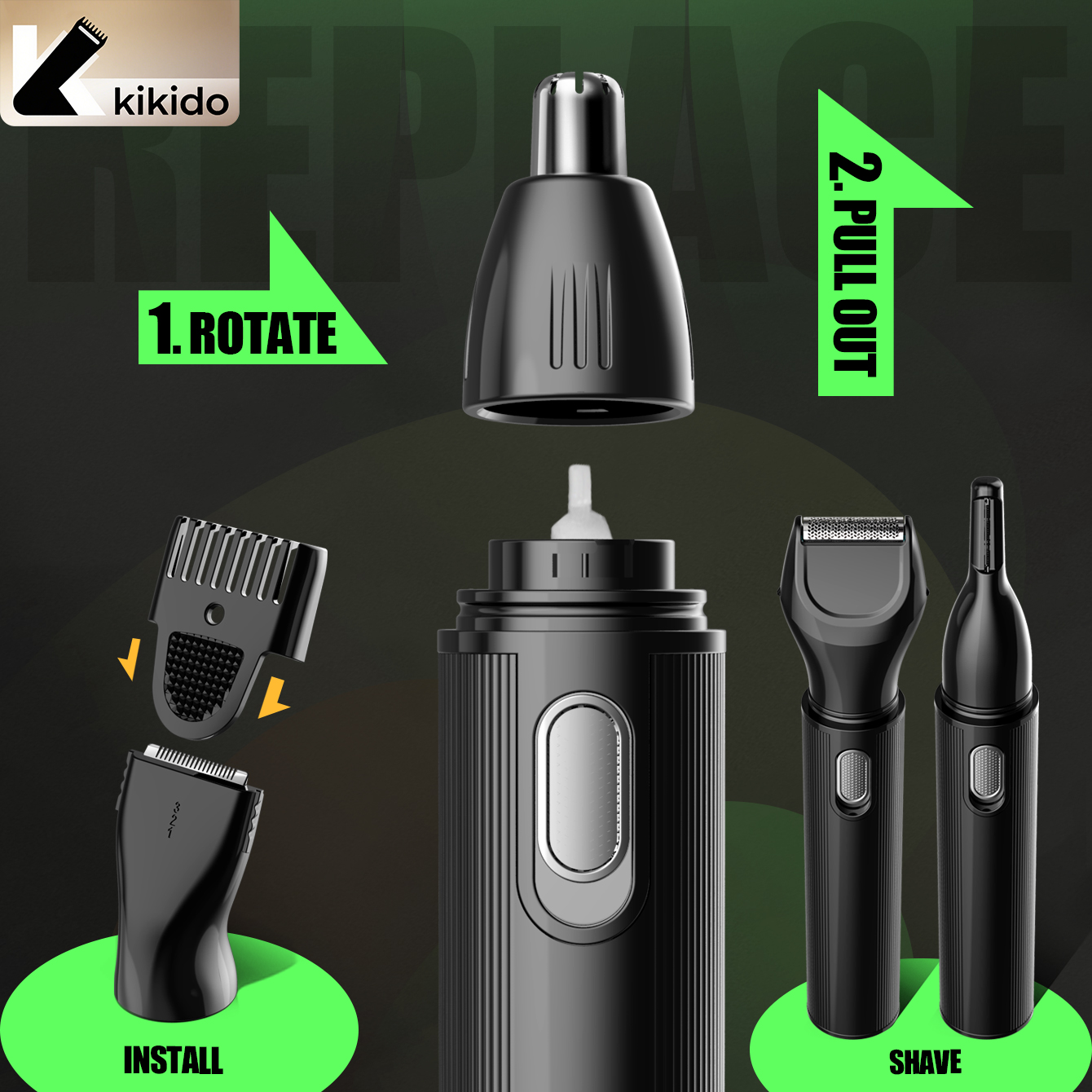KIKIDO 4 in 1 Nose Hair Trimme - Men'S Grooming Nose And Ear ulasan dan harga