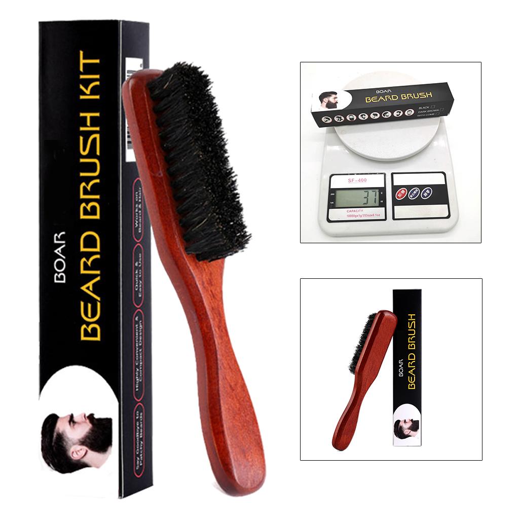 Wooden Beard Brush Long Handle - Mens Grooming Travel Kit ulasan dan harga